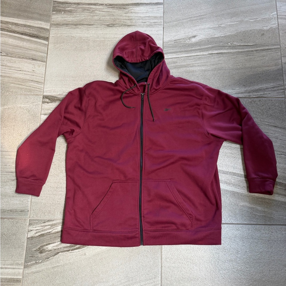 Reebok Men's Maroon Zip-Up Hoodie